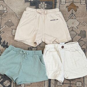 Zara Kids Shorts Set - Cream, Green, Beige